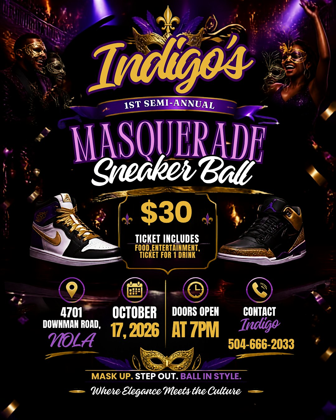 Indigo’s 1st Semi-Annual Masquerade Sneaker Ball