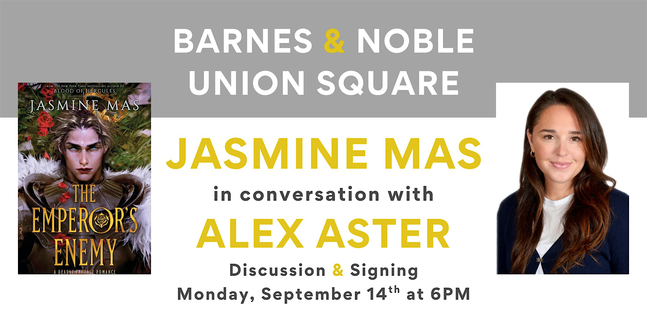 Jasmine Mas celebrates THE EMPEROR'S ENEMY at B&N Union Square