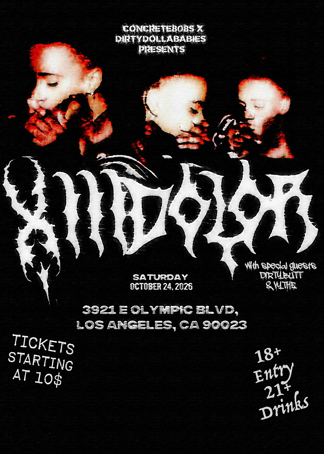 Concrete808s presents: XiiiDolor with special guests, DirtyButt & Vythe