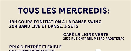 SWING DANCE LIVE BAND at Mercredis Swing!