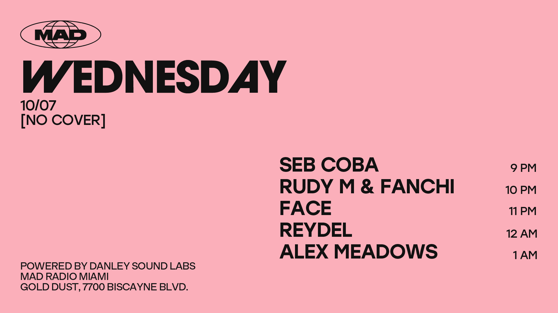 Seb Coba / Rudy M & Fanchi / Face / Reydel / Alex Meadows