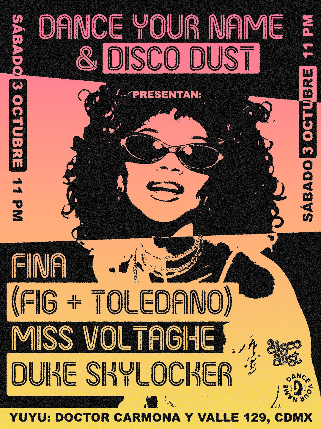 Yu Yu Cine Club: Dance Your Name y Disco Dust presentan a Fina, Miss Voltaghe, Duke Skylocker