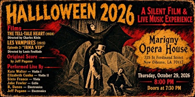 HALLOWEEN 2026 - A Silent Film & Live Music Experience