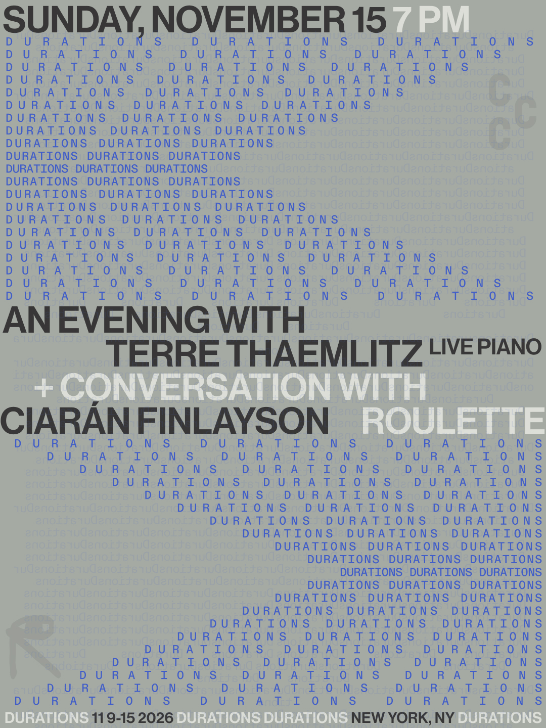 DURATIONS: An Evening with Terre Thaemlitz [Live Piano] + Conversation with Ciarán Finlayson
