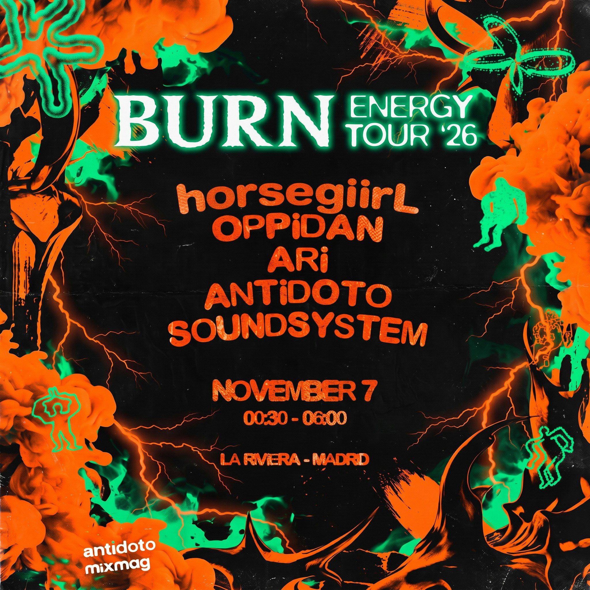 Burn Energy Tour 26 Madrid w/ horsegiirL + Oppidan
