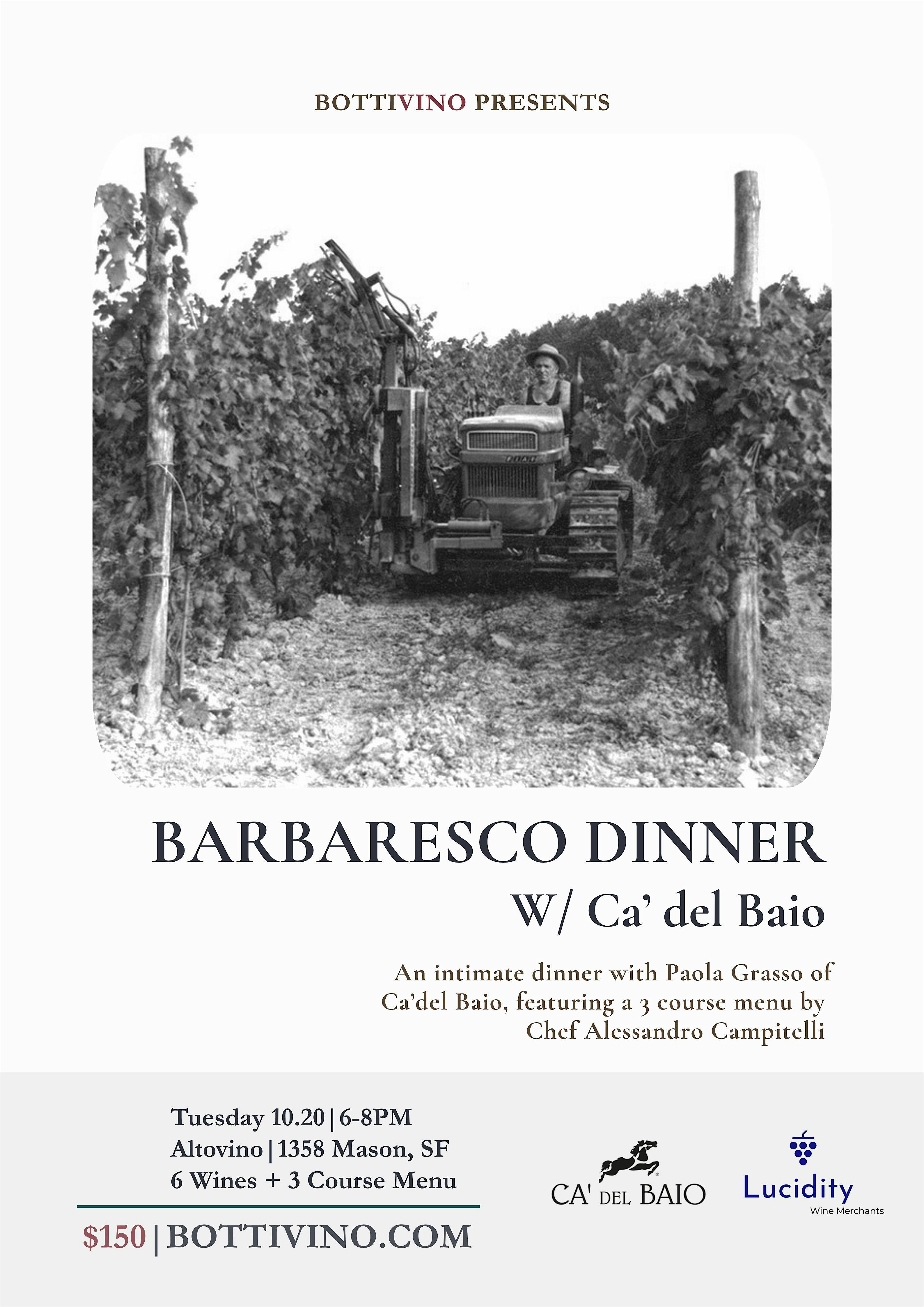 Wine Dinner: Ca' del Baio