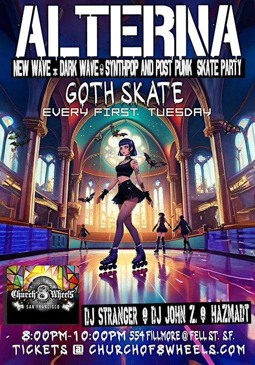 Welcome to ALTERNA - Goth Night at the Church of 8 Wheels