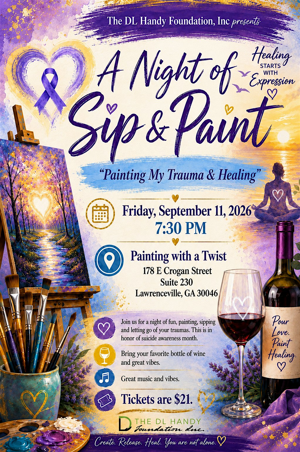 A Night of Sip & Paint “Painting My Trauma & Healing”