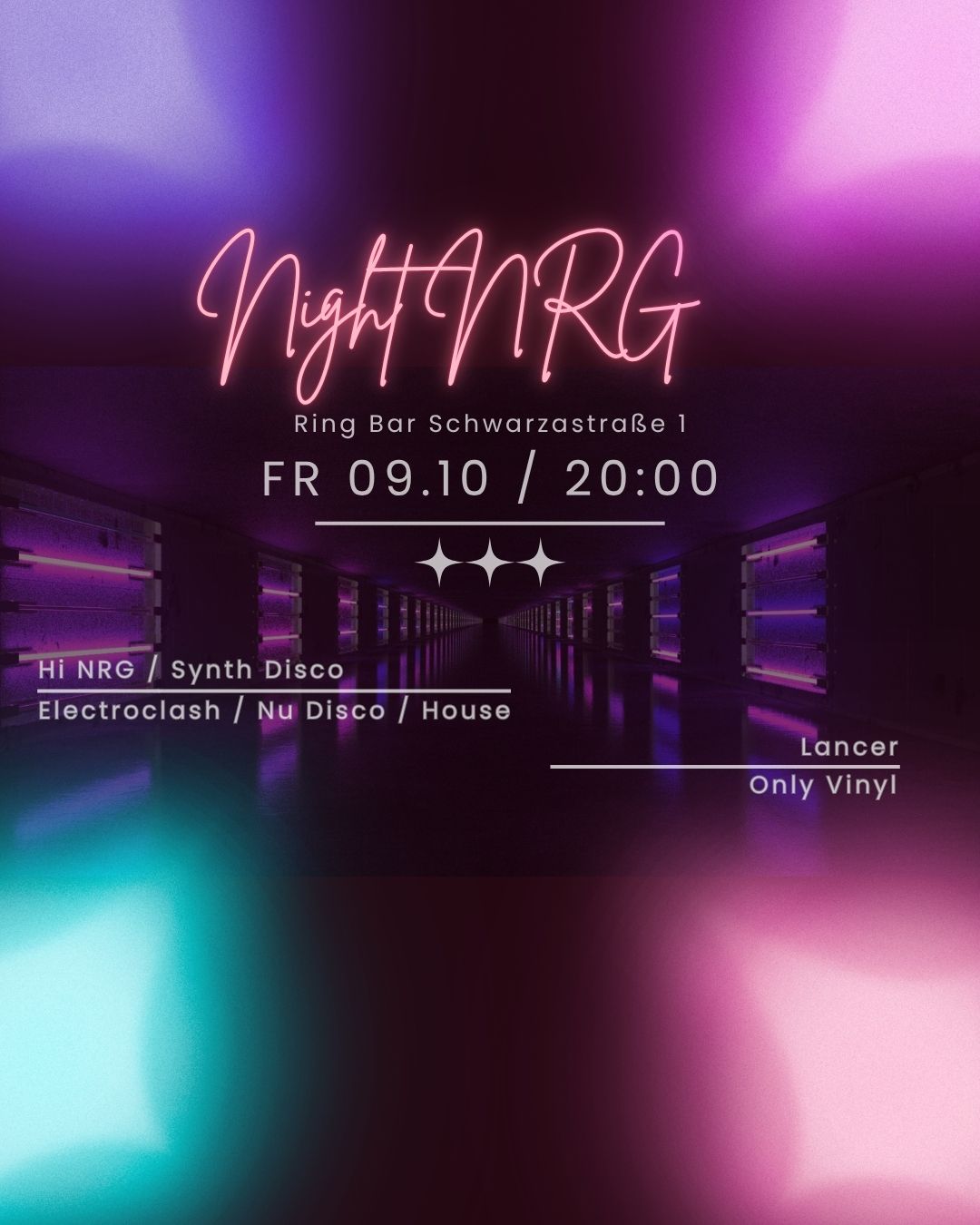 Night NRG (Hi-NRG, Synth Disco, Electroclash, Nu Disco and House) only vinyl