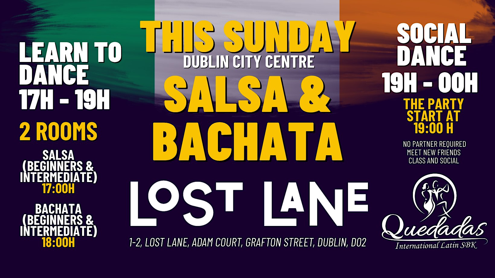 SUNDAY LATINO  2 ROOMS -Salsa & Bachata Classes & Social in Lost Lane