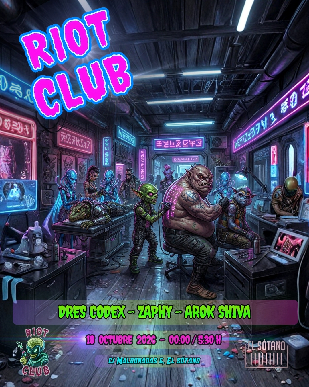RIOT CLUB: Dres Codex , Zaphy, Arok Shiva