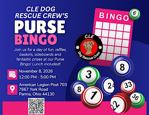 CLE Dog Rescue Crew Purse Bingo