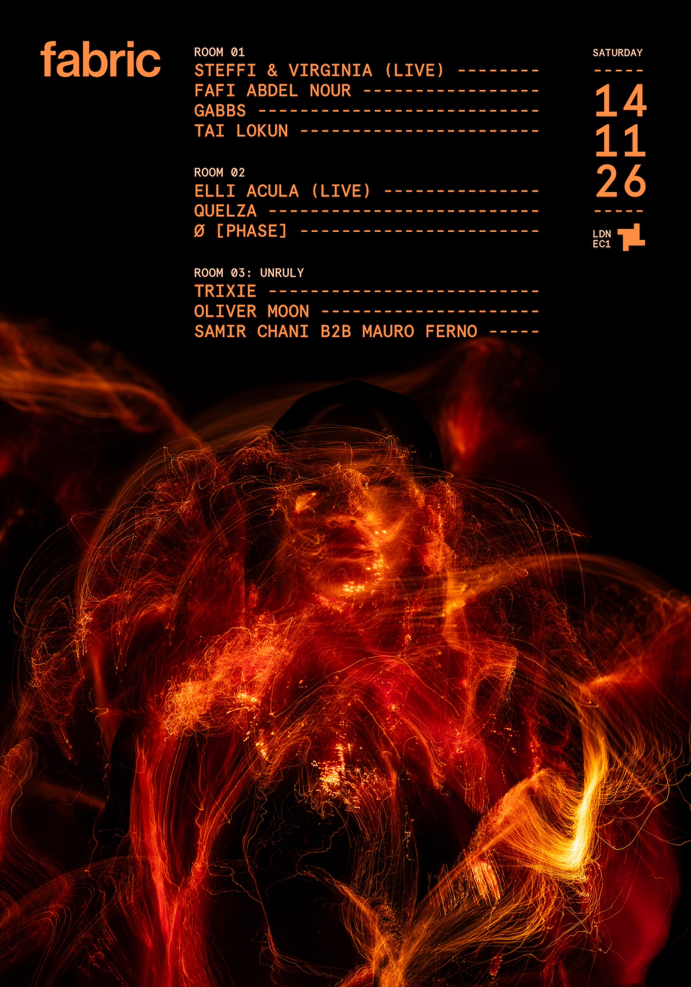 fabric: Steffi x Virginia (Live), Elli Acula (Live), Quelza, Fafi Abdel Nour, Gabbs, Ø [Phase]