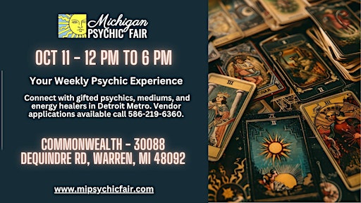 Michigan Psychic Fair Kuhnhnee Brewing Co 36000 Groesbeck hwy. Clinton Twp.