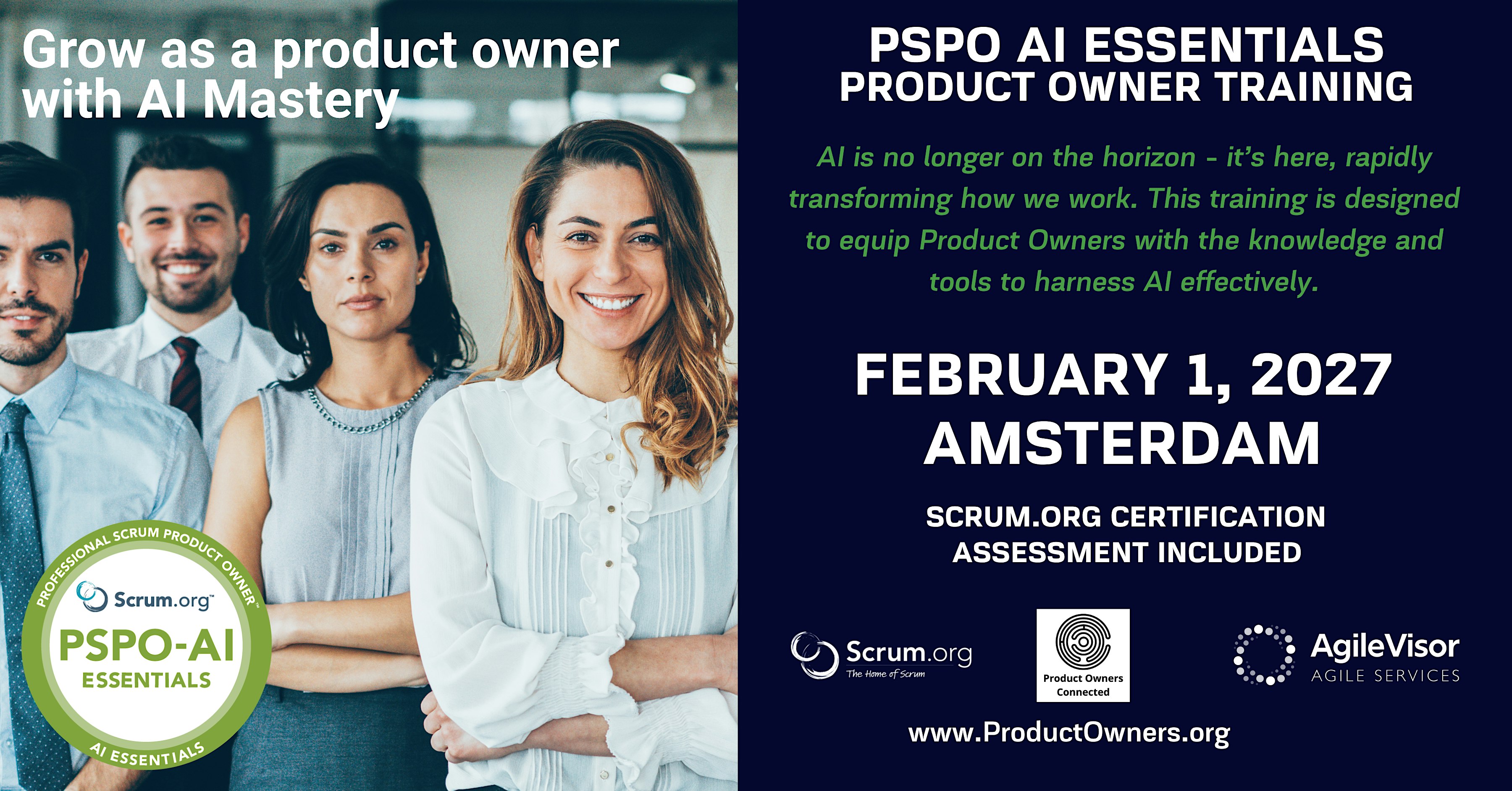Product Owner - AI Essentials (PSPO-AIE). A Scrum.org Certified Training.