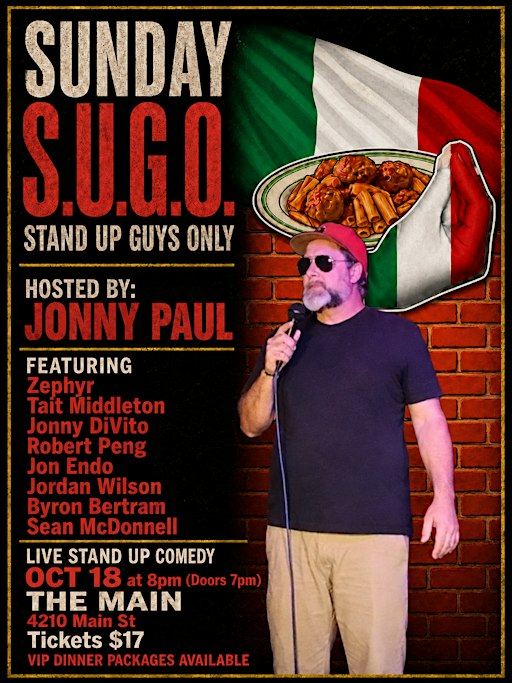 Sunday S.U.G.O. (Stand Up Guys Only) — Dinner & a Comedy Show