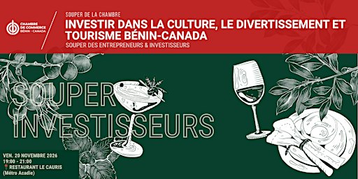Souper des investisseurs culture, divertissement et tourisme Bénin-Canada