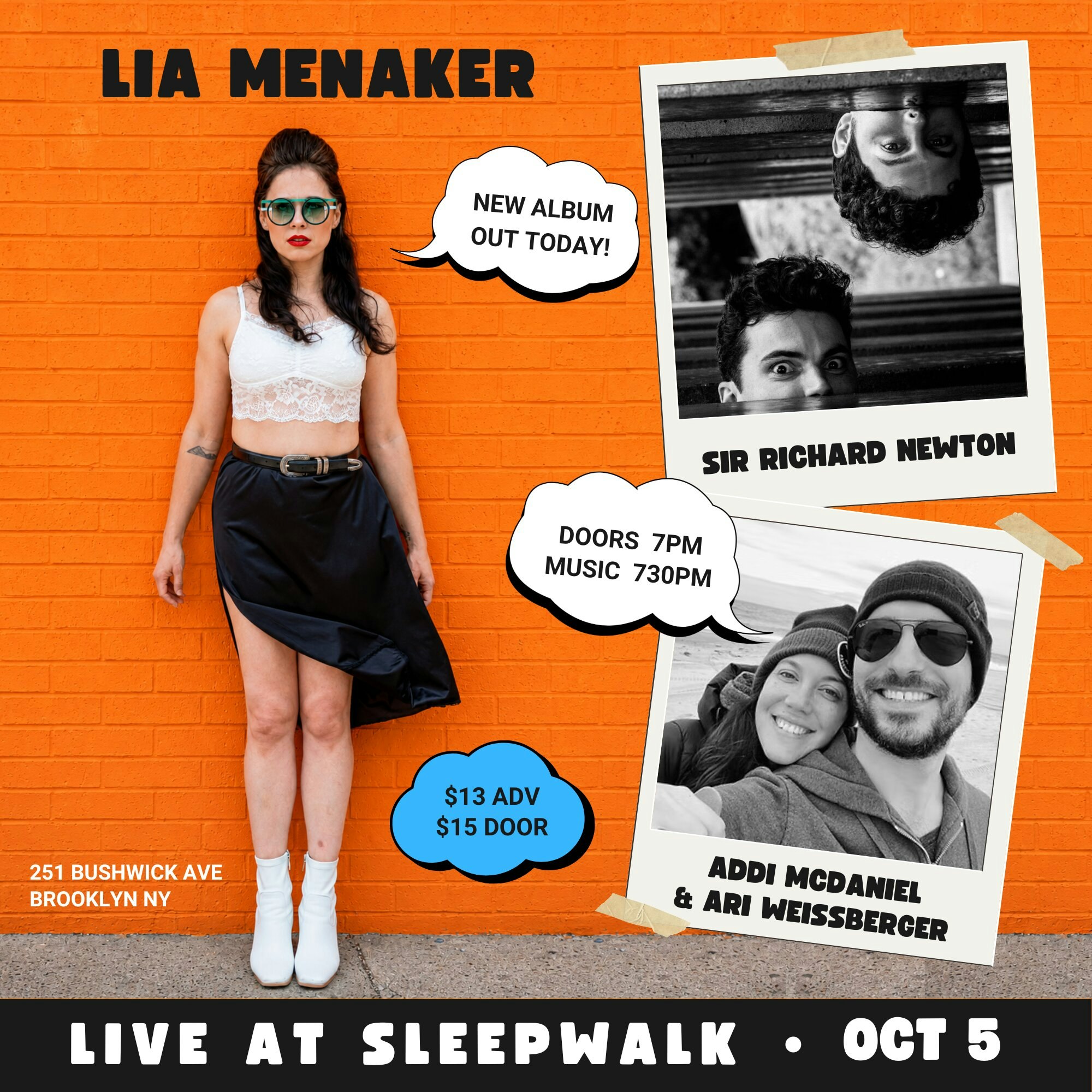 Lia Menaker (Album Release), Sir Richard Netwon, Addi McDaniel & Ari Weissberger