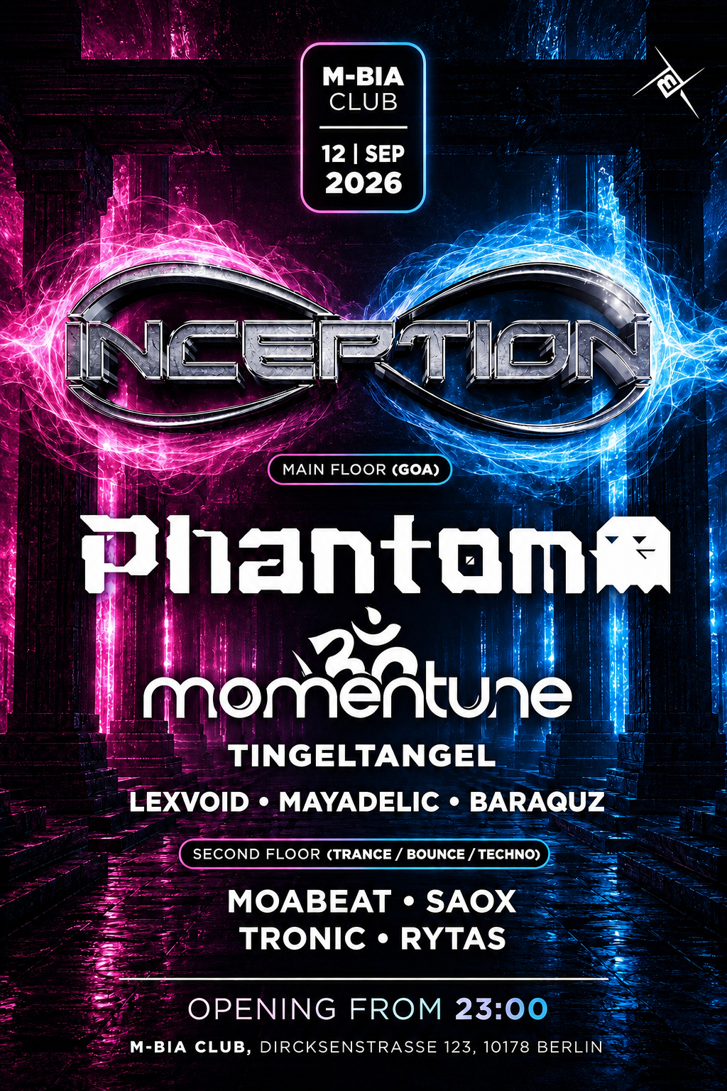 INCEPTION with Phantom - 2 FLOORS - GOA & TECHNO