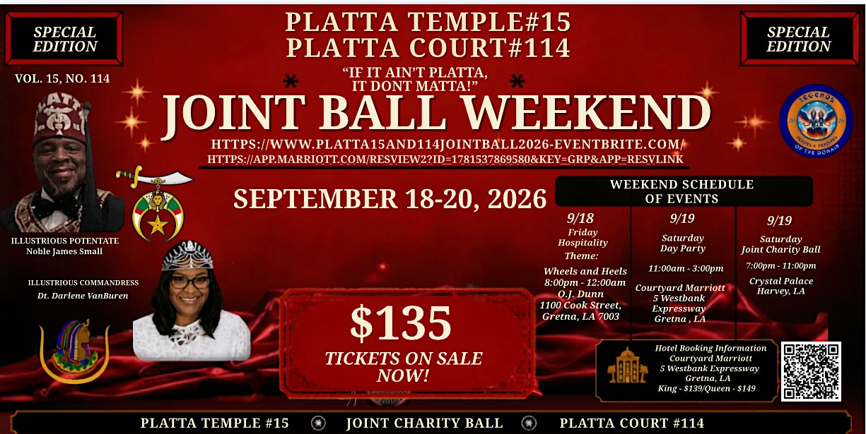Platta Temple #15 and Platta Court #114 Joint Ball Weekend
