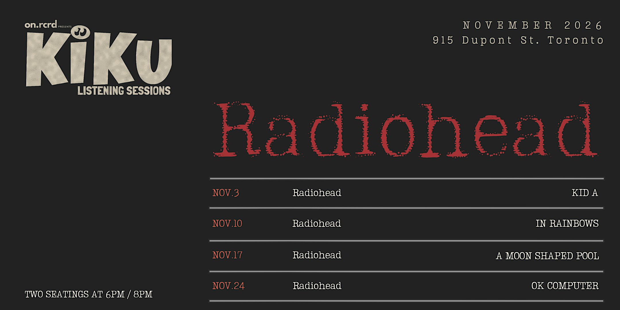 Kiku Listening Sessions: Radiohead, A Moon Shaped Pool