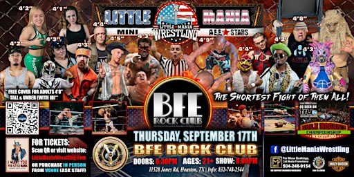 Houston, TX -  Little Mania Mini Wrestling @ BFE Rock Club