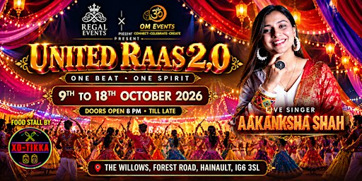 UNITED RAAS 2.0 – Navratri, Garba in East London | by OM & Regal Events
