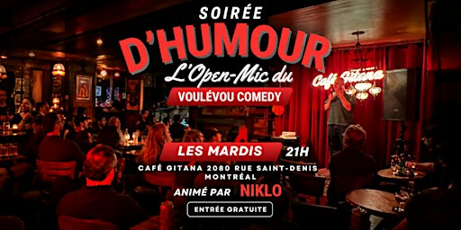SOIRÉE D'HUMOUR - MARDI ENTRÉE GRATUITE