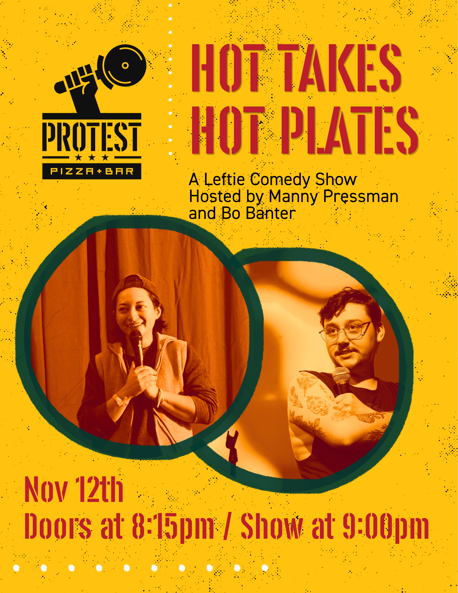 Nov 12- Hot Takes Hot Plates Comedy Show