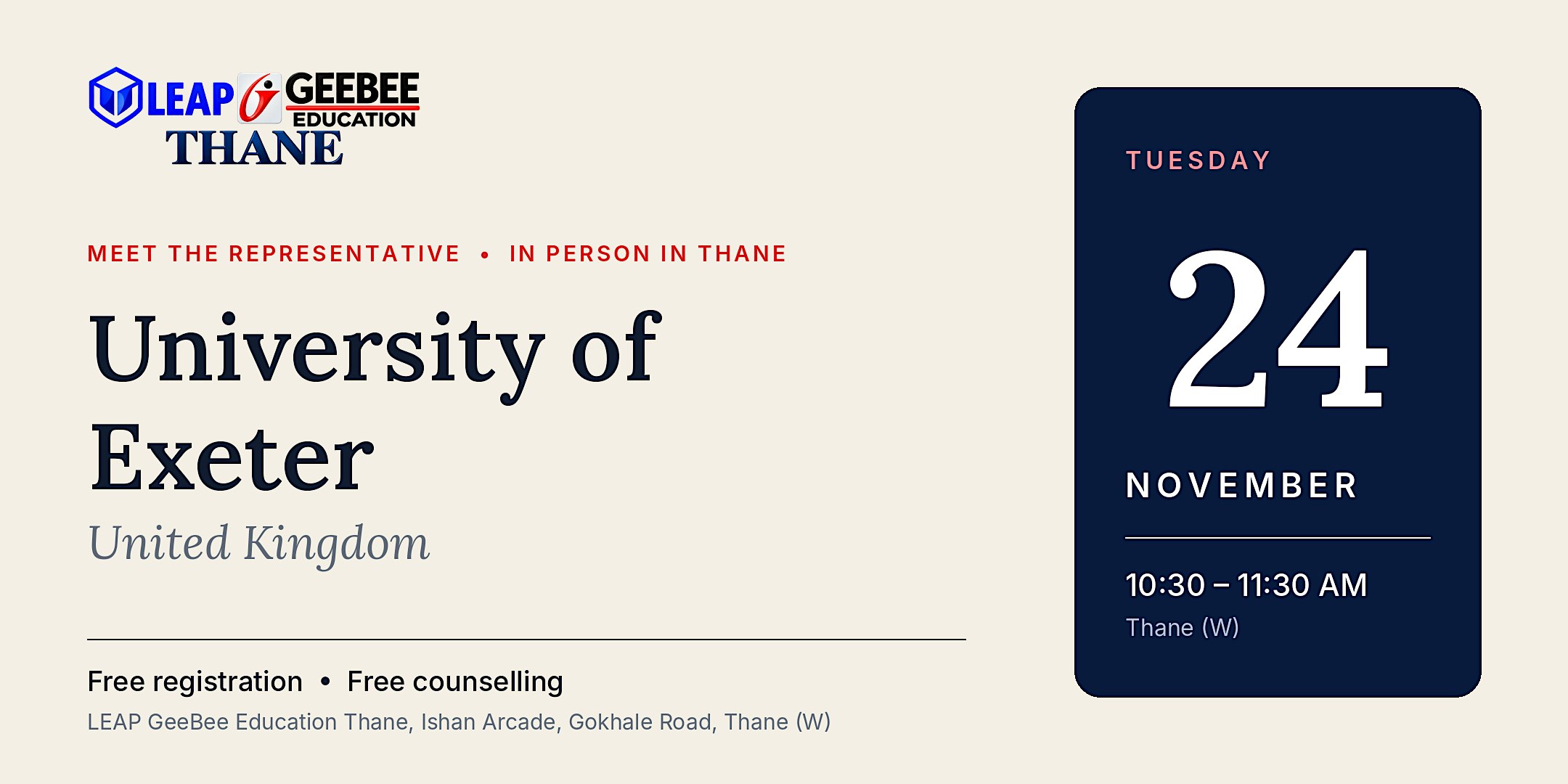University of Exeter is coming to Thane