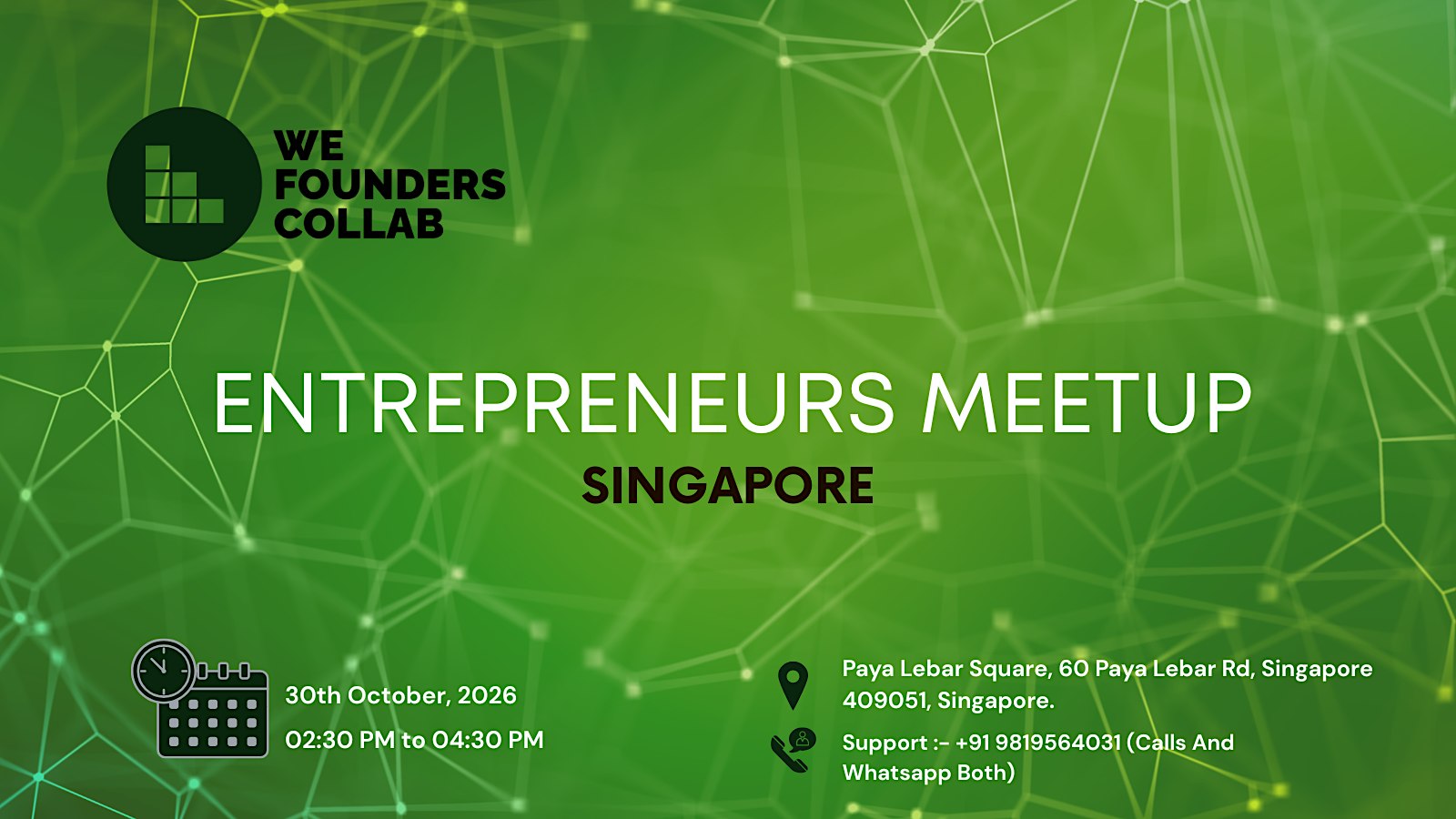 Entrepreneurs Meetup by We Founders Collab Singapore 2026