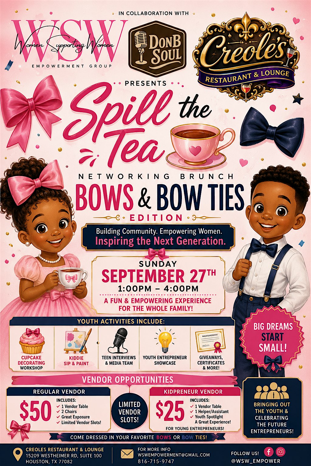 Spill The Tea Networking Brunch Bows & Bow Ties Edition