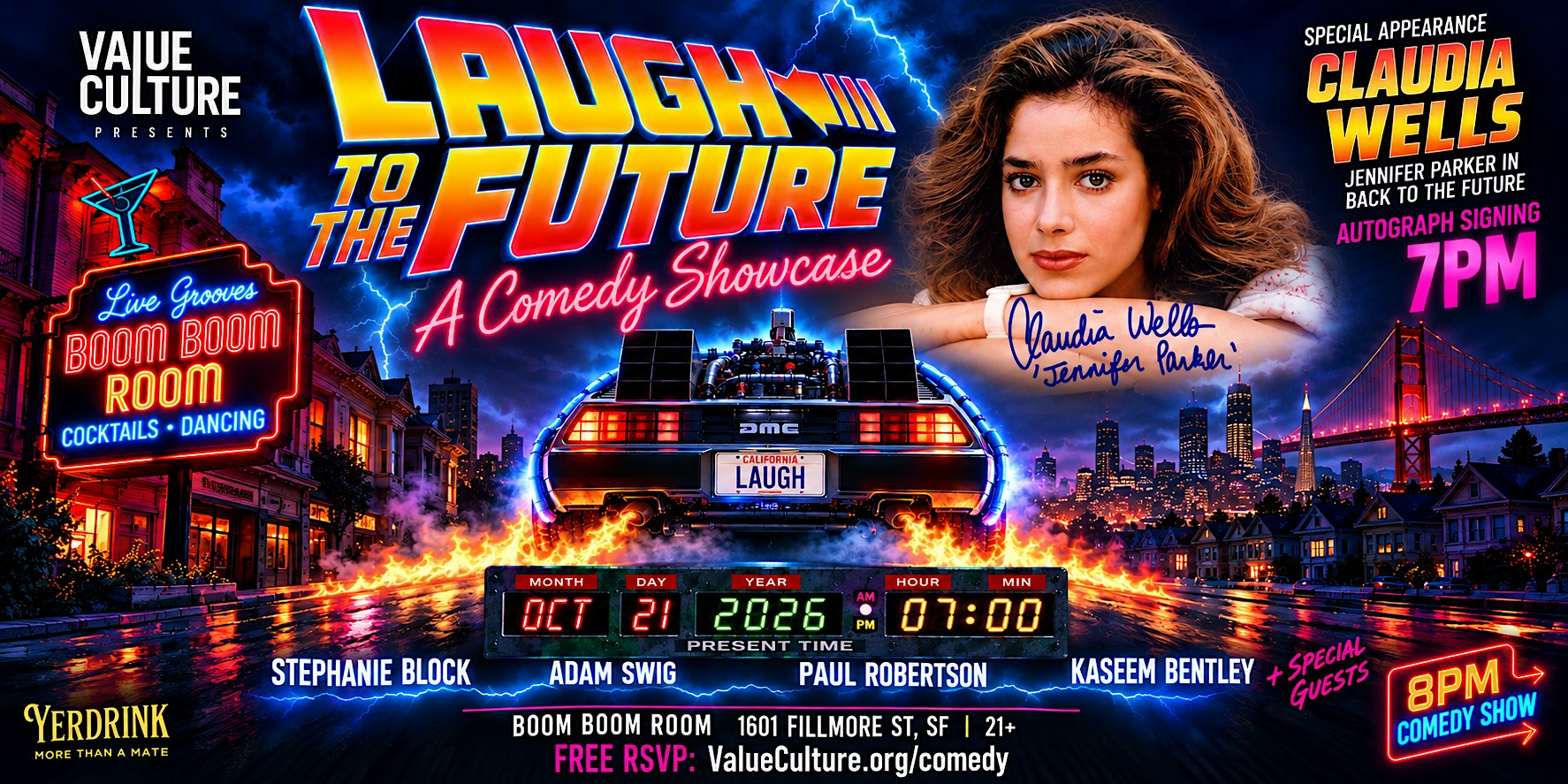 Back to the Future Day Comedy Night with Claudia Wells (Jennifer Parker)