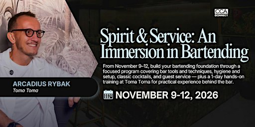 Spirit & Service: An Immersion in Bartending with Arcadius Rybak (4 Days)