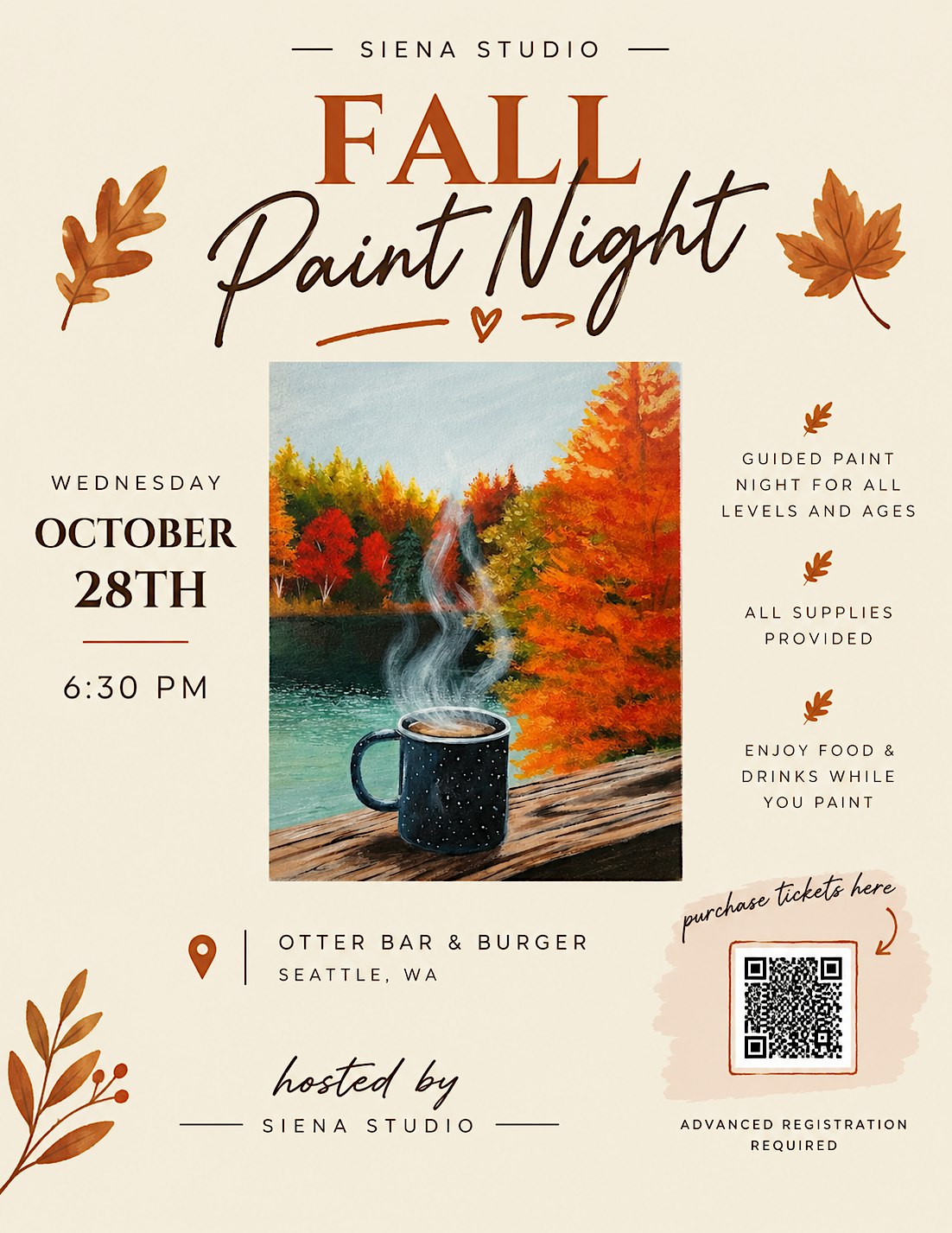 Fall Scene Paint Night @ Otter Bar & Burger