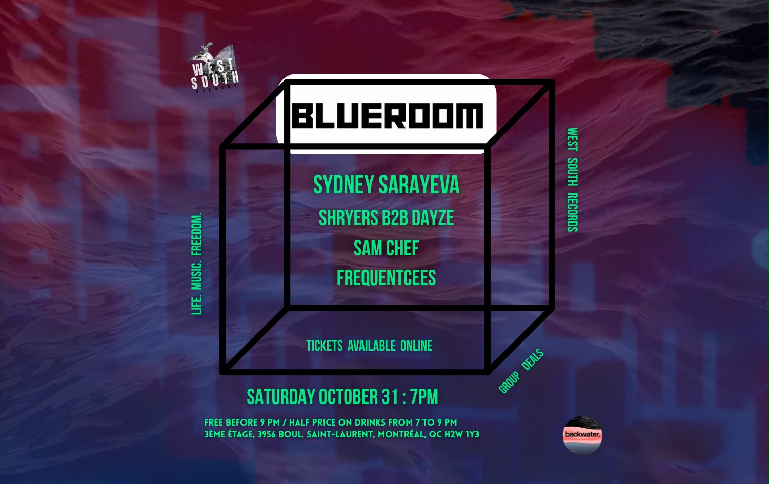 Blueroom x Waterfront (Backwater) : Halloween All night Special