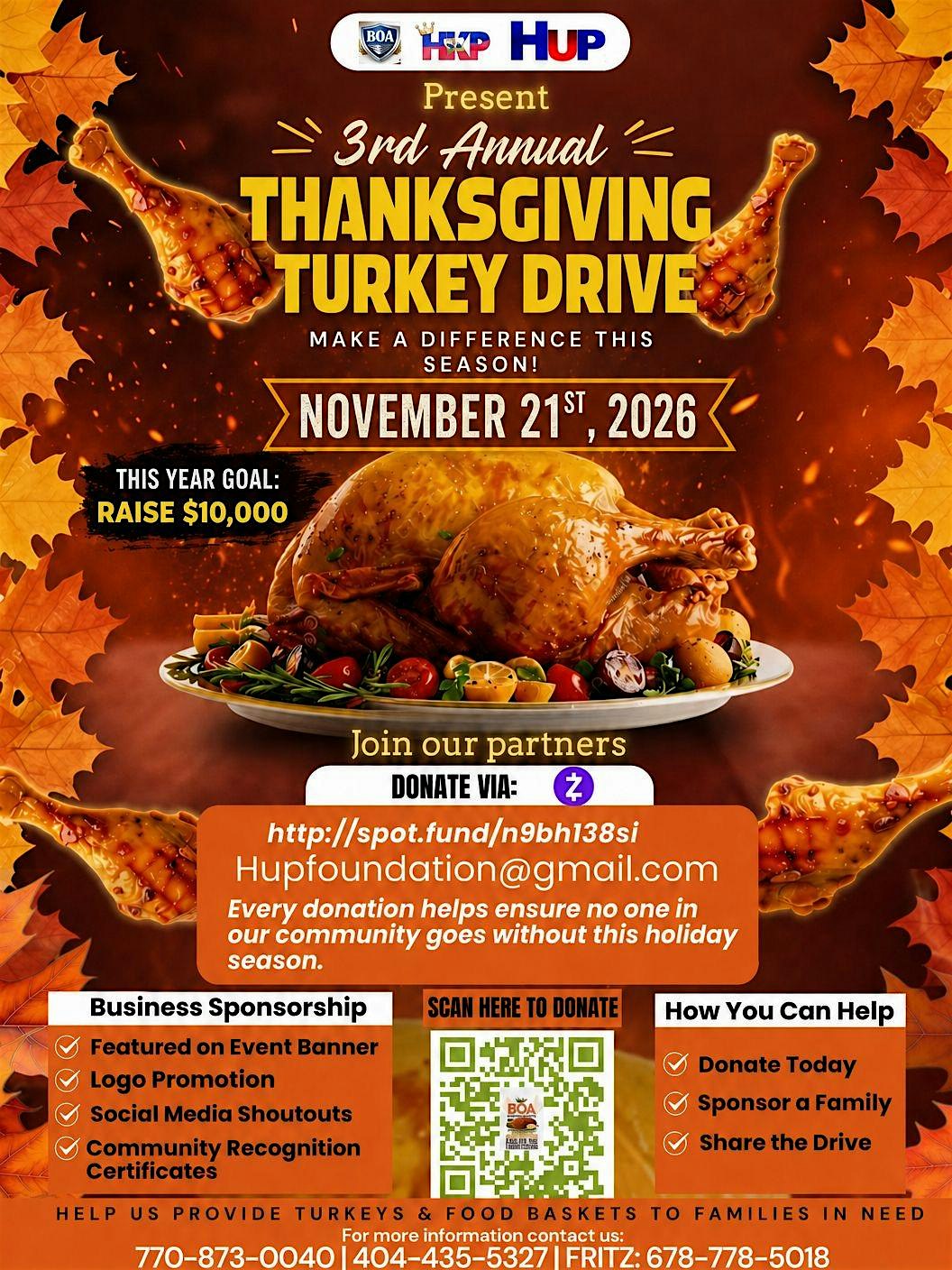 3rd Annual Thanksgiving Turkey Drive