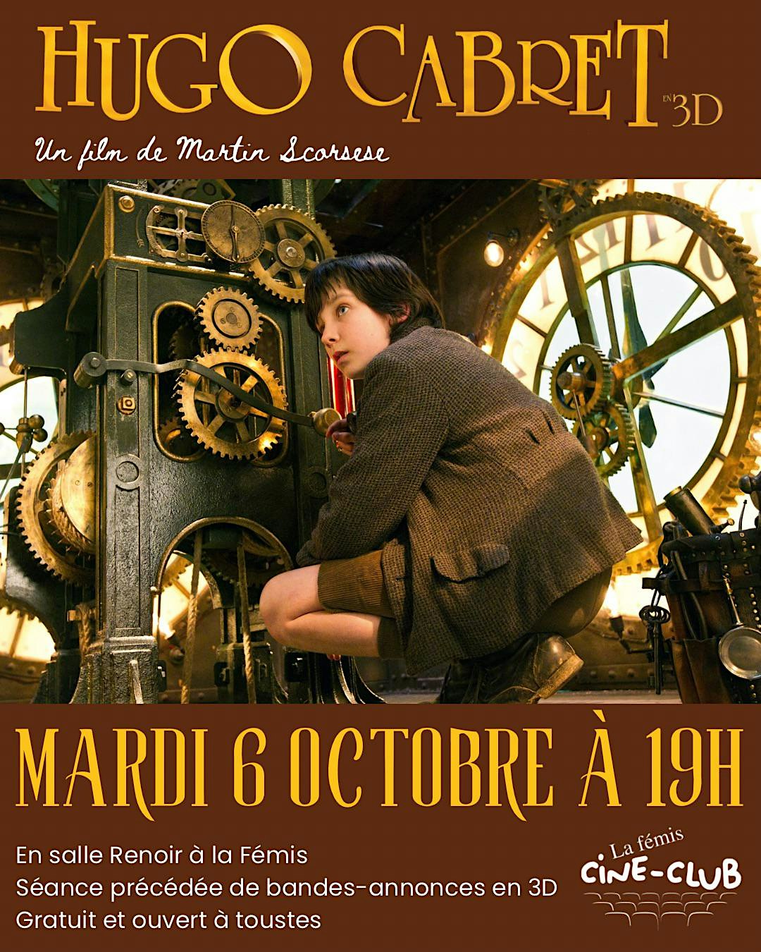 CINÉ-CLUB FÉMIS - HUGO CABRET 3D - 06/10