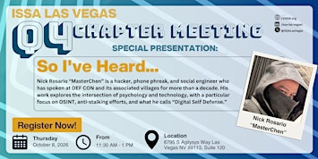 ISSA LV Q4/2026 Chapter Meeting @ Narrative