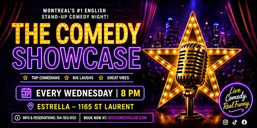 The Comedy Showcase Montreal | Wednesday English Stand-Up Comedy Show