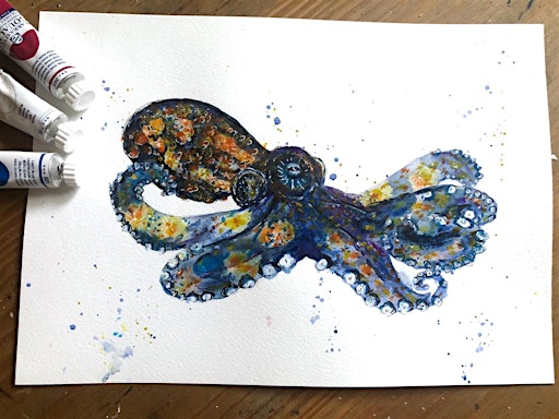 Mixed media: paint animals with watercolour and gouache