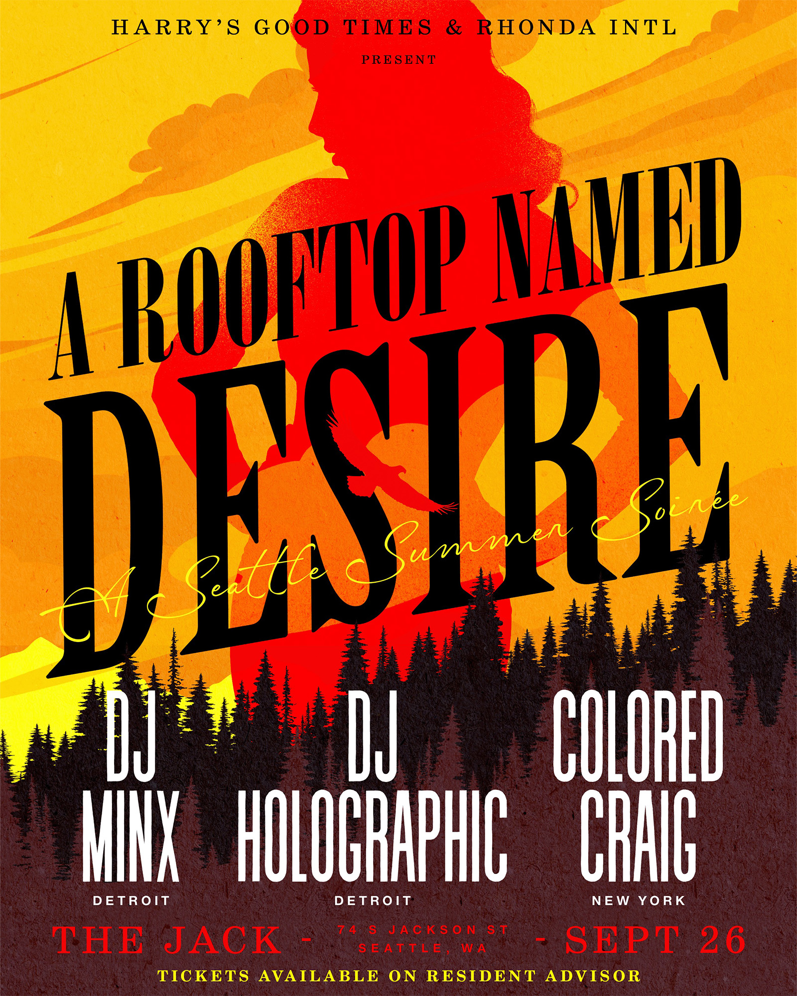 A Rooftop Named Desire with DJ Minx, DJ Holographic, & Colored Craig