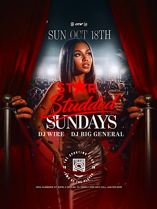 "Star Studded Sundays" Sunday @ Sporting Club Every Sunday| 9pm-2am