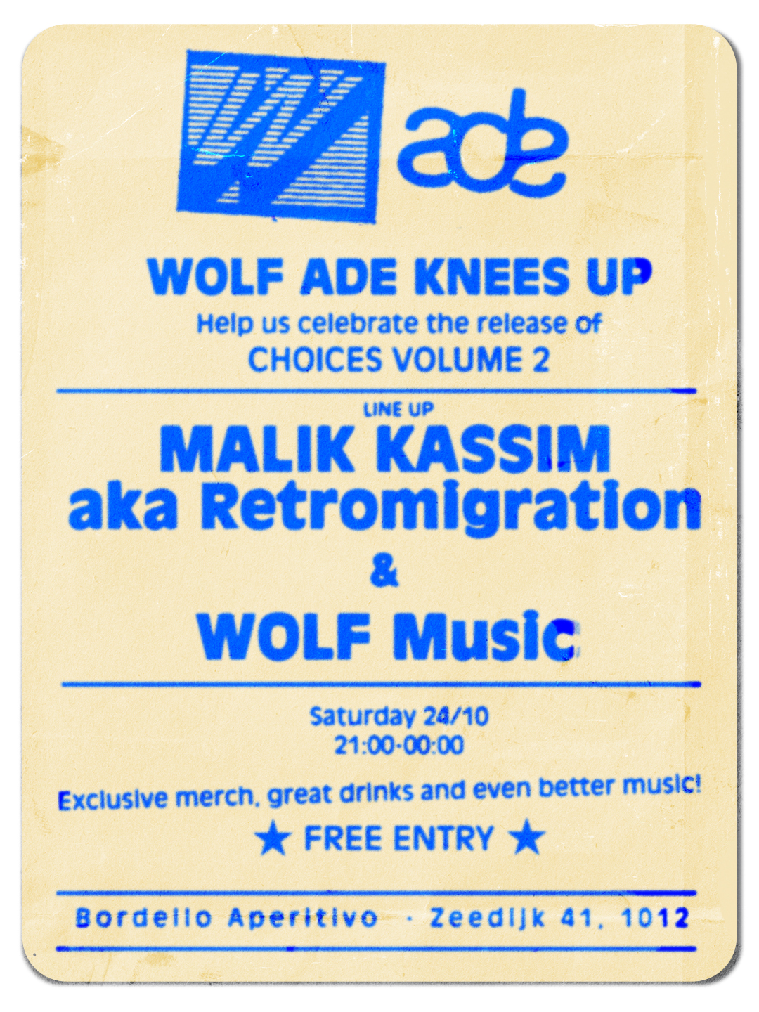 Wolf Music ADE Knees Up - Choices Vol.2 Launch Party
