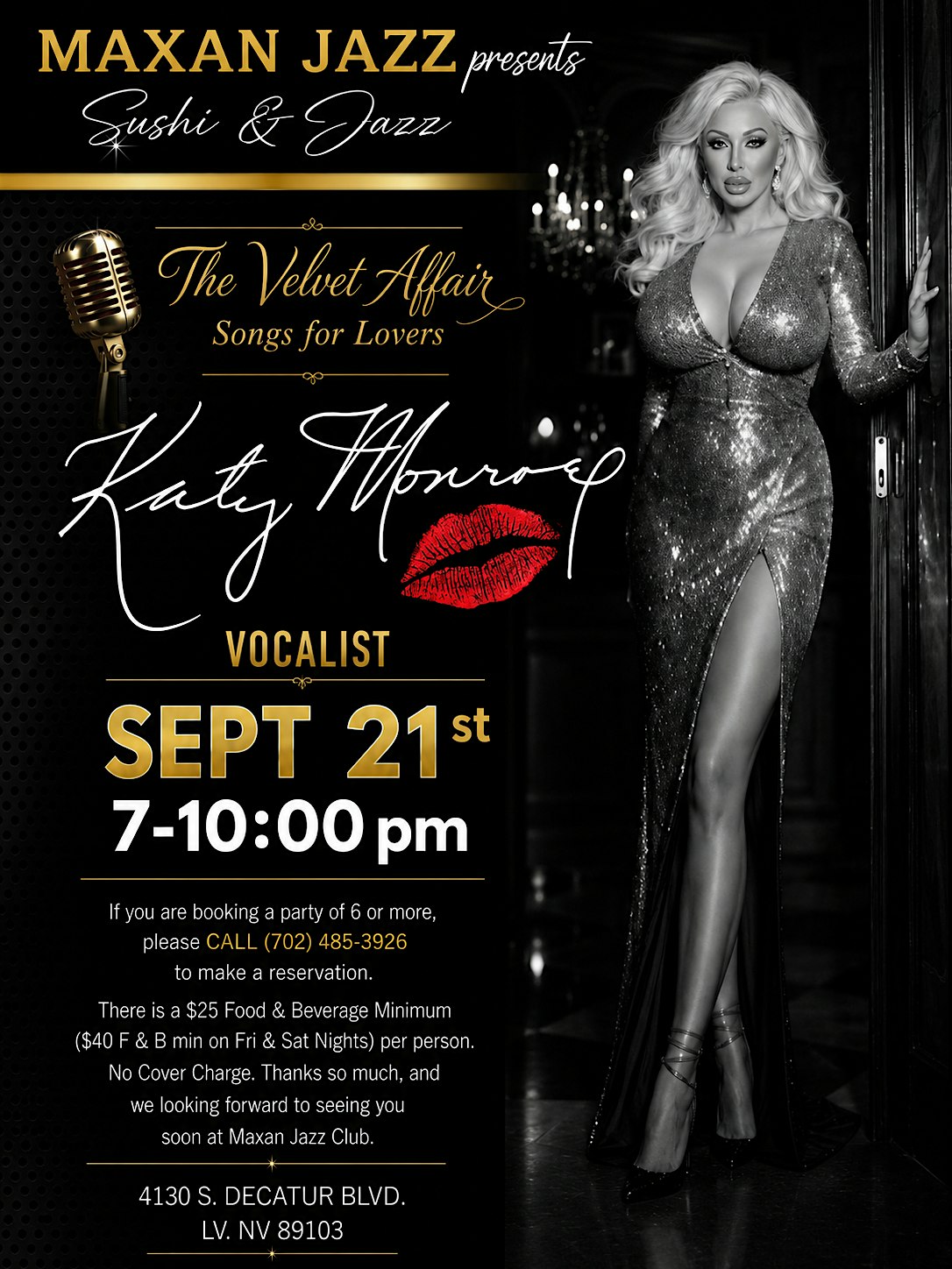 Katy Monroe live in Las Vegas at Maxan Jazz