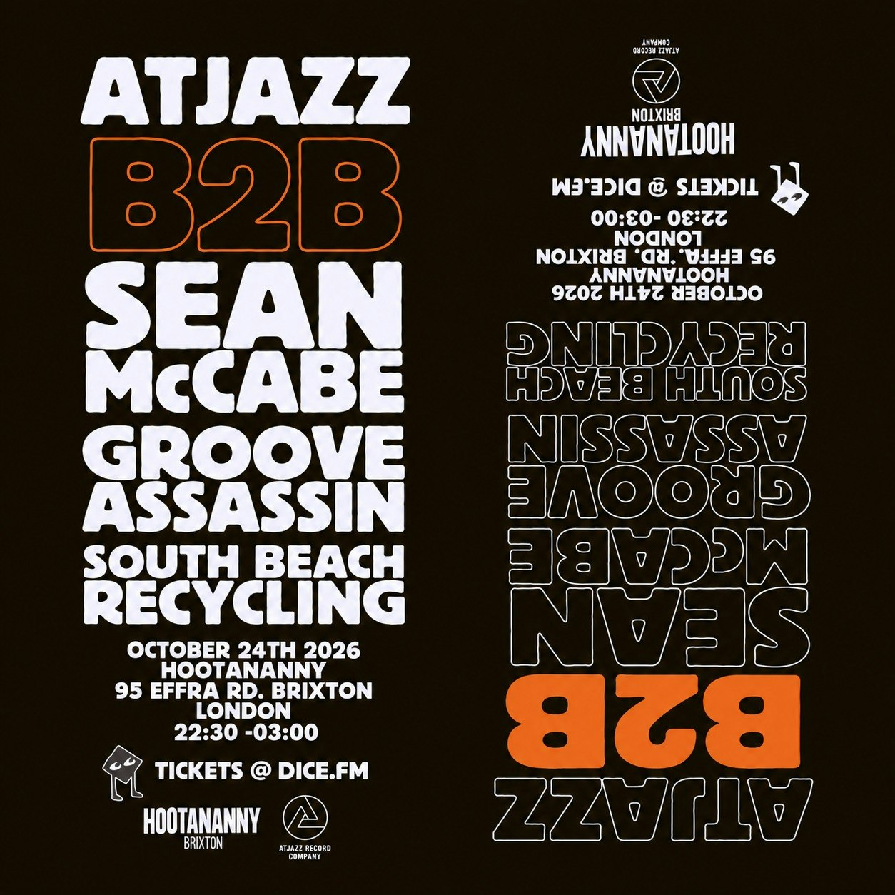 Atjazz B2B Sean McCabe, Groove Assassin + South Beach Recycling