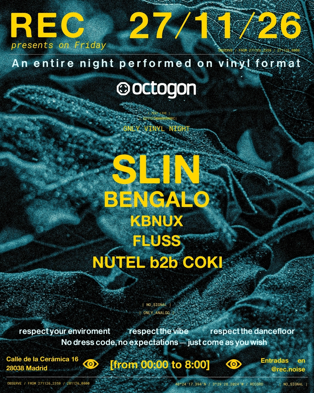 REC PRESENTS - SLIN Vinyl Only Night