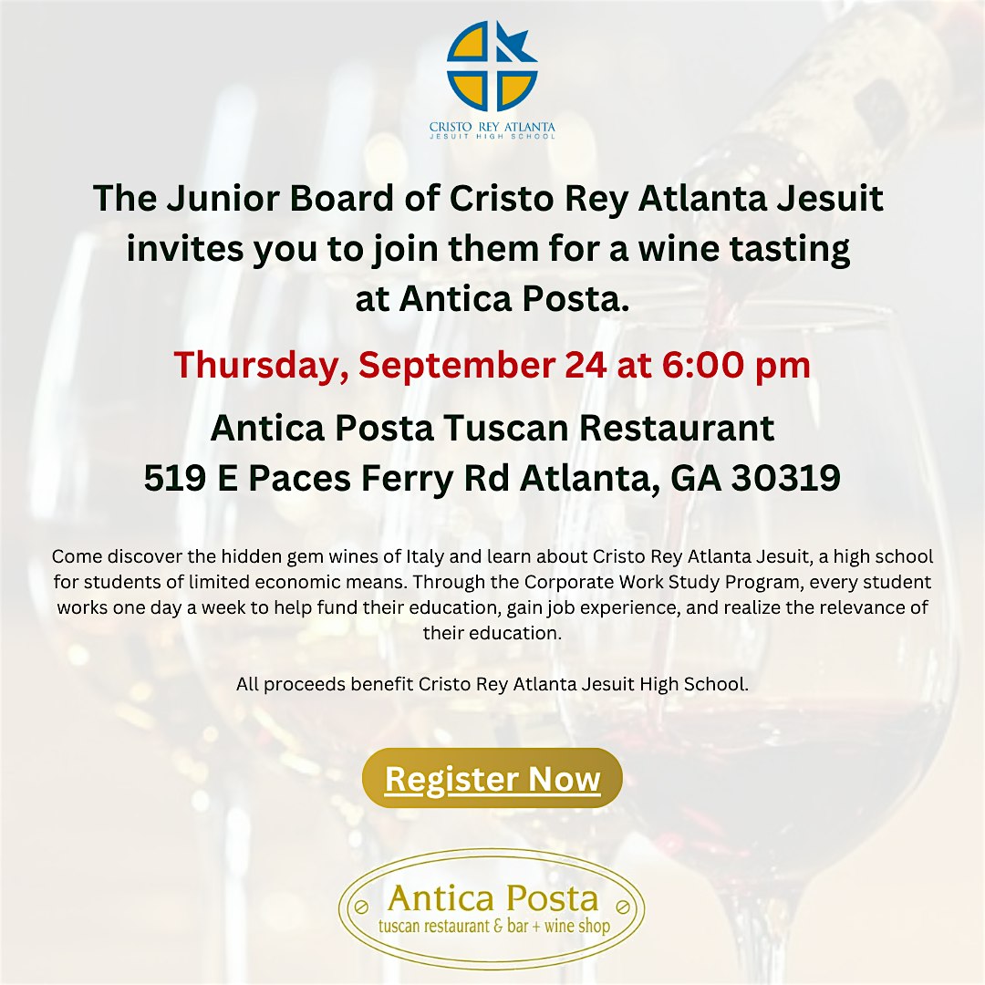 Wine Tasting to Benefit Cristo Rey Atlanta Jesuit School