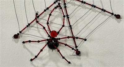 Halloween learn how to make a beaded spider & spiders Webb