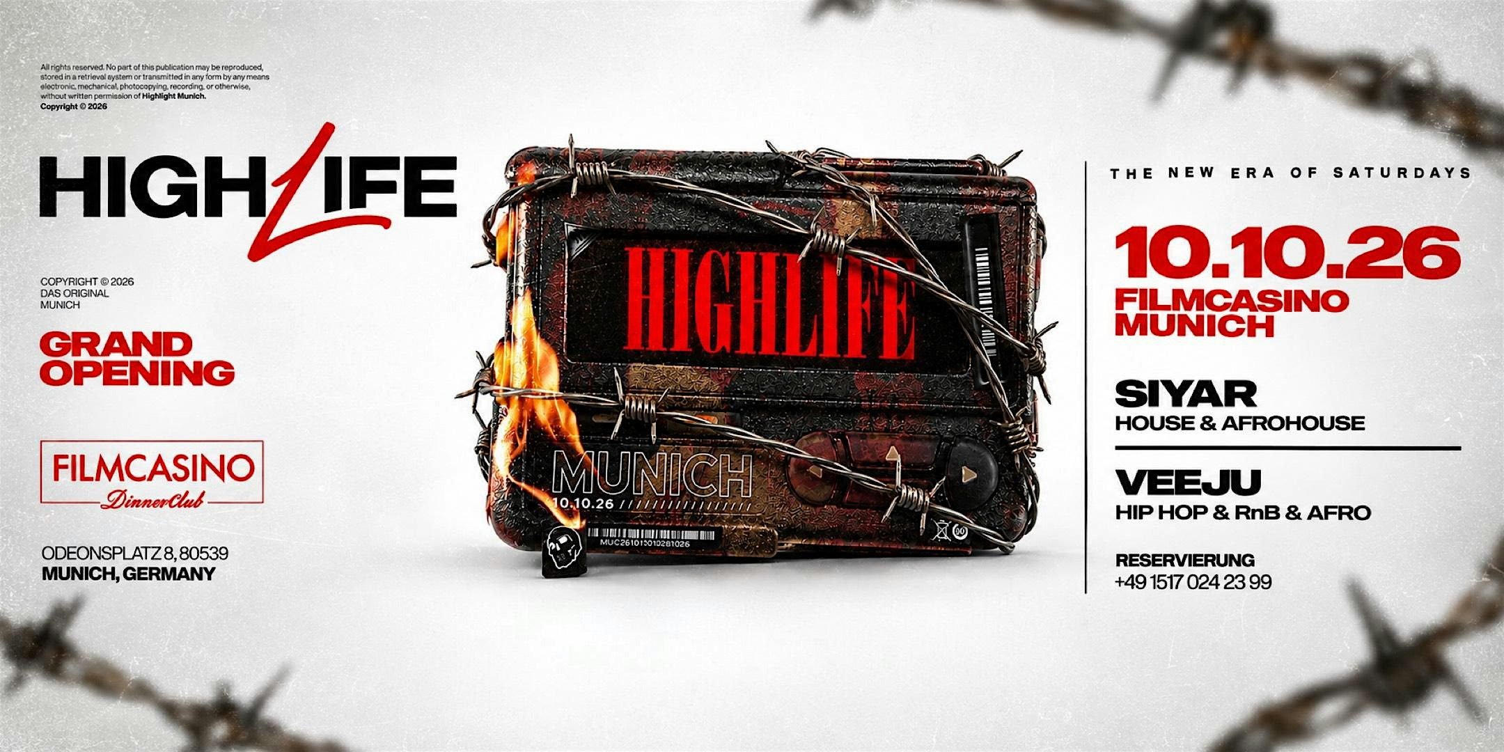 SA 10.10 • HIGHLIFE SATURDAYS Opening • Filmcasino